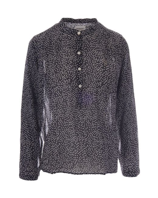 Isabel Marant Gray Isabel Marant Étoile Maria Polka Dot Printed Top