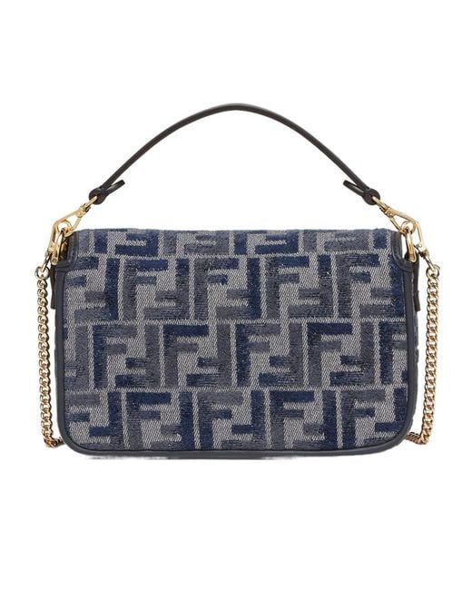 Fendi Blue Dark Ff Chenille Bag