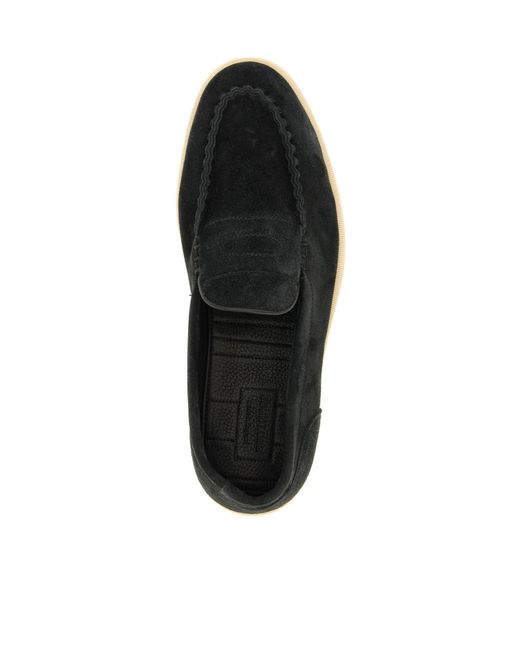 John Lobb Black Padded Stitching Loafers for men