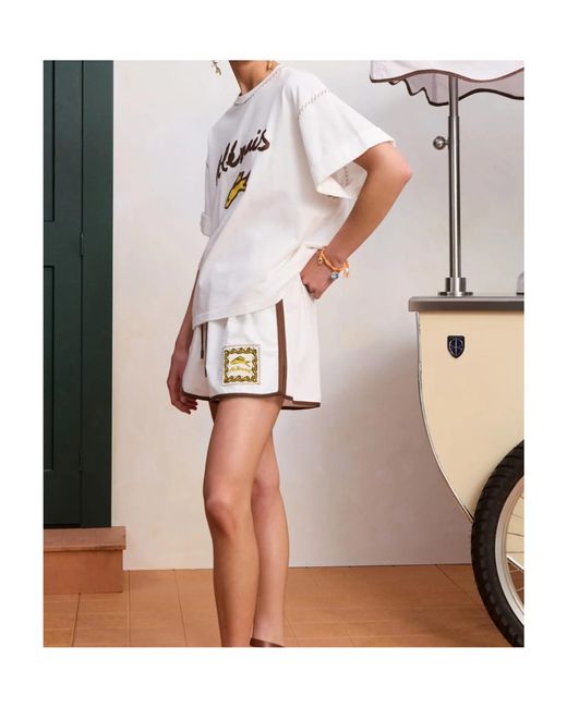 ALÉMAIS White Crew Neck Short-Sleeved T-Shirt