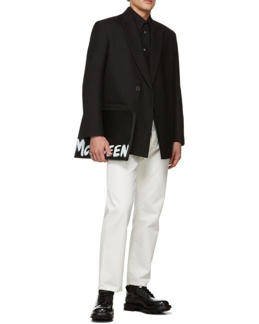 McQueen Black Logo Document Holder for men