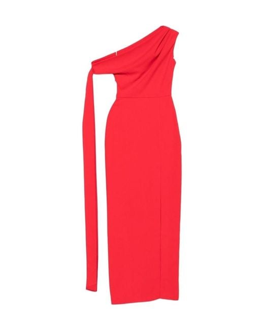 Solace London Red Irina Midi Dress