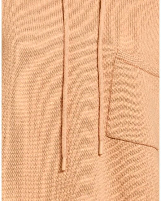 Max Mara Natural Solid Color Knit Hoodie