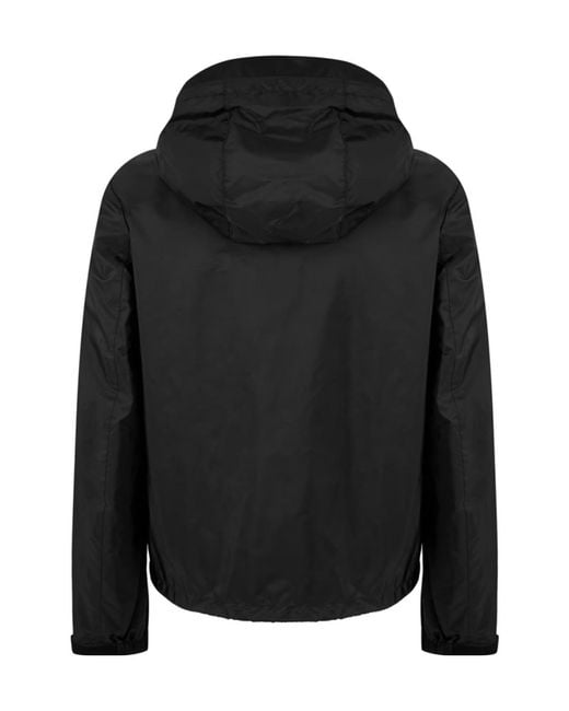 Prada Black Hooded Long Sleeve Windbreaker for men