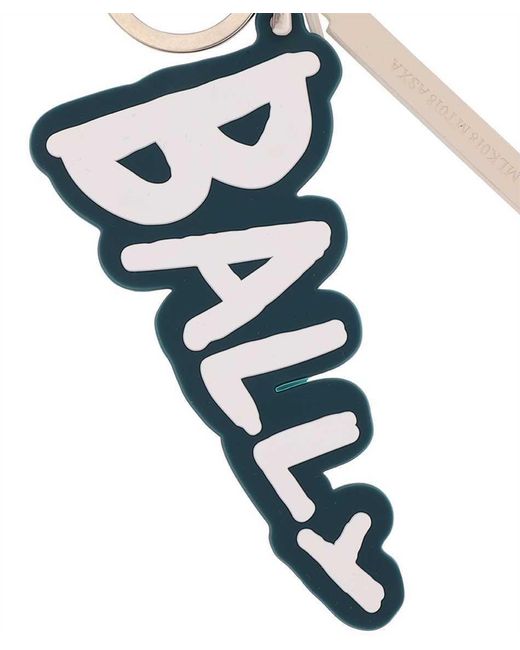 Bally White Logo Key Chain for men