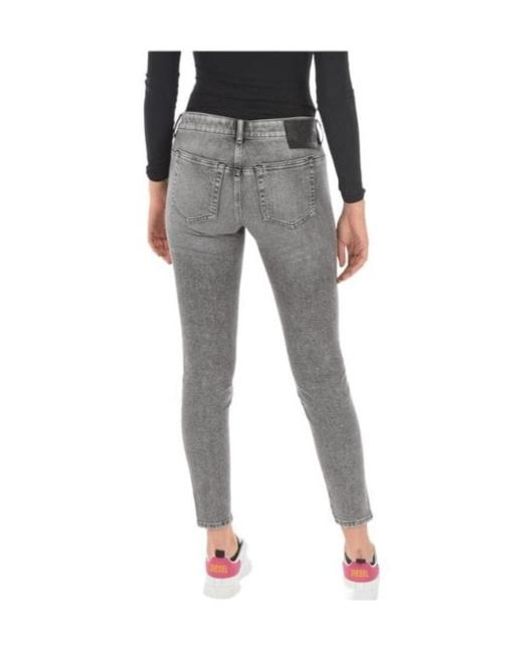 DIESEL Gray Mid-Rise Skinny Jeans
