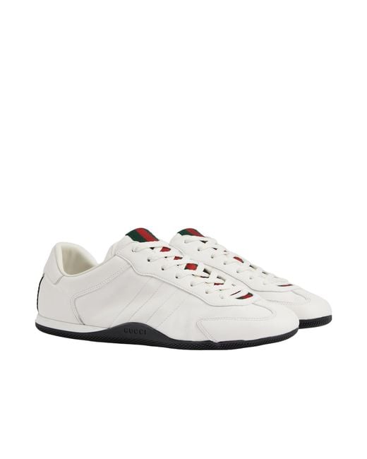 Gucci White Apos;S Shift Leather Low-Top Sneakers for men
