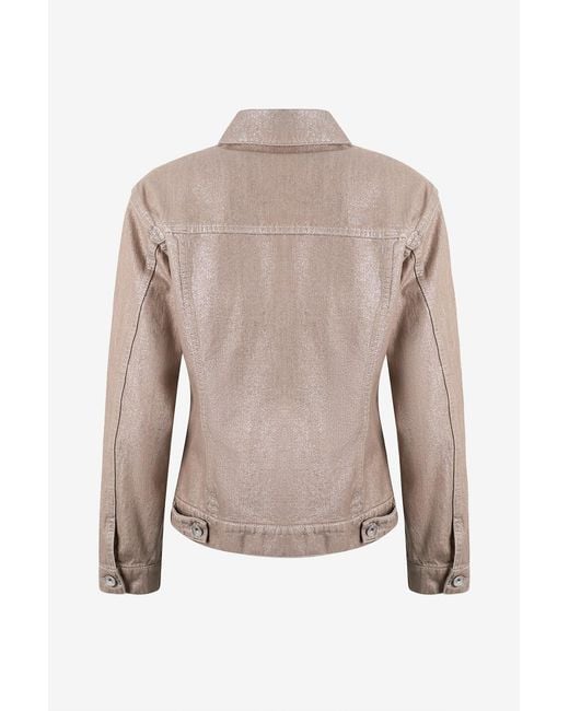 Brunello Cucinelli Brown Collared Long-Sleeved Casual Jacket