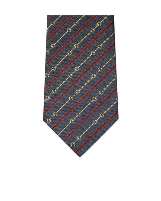 Gucci Multicolor Horsebit Silk Jacquard Tie for men