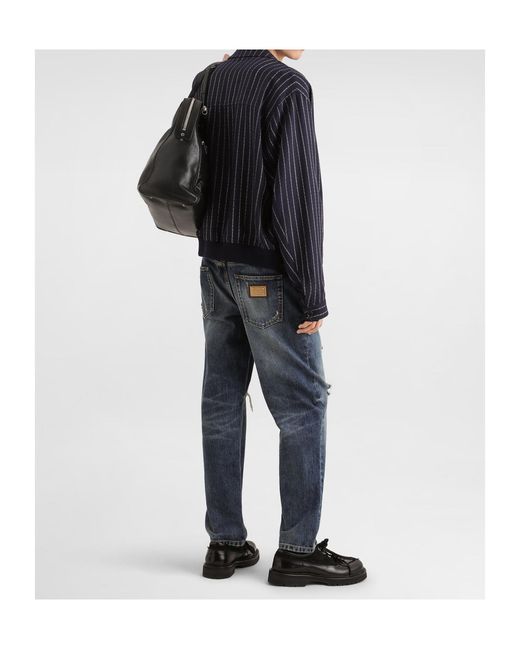 Dolce & Gabbana Blue Denim Trousers for men