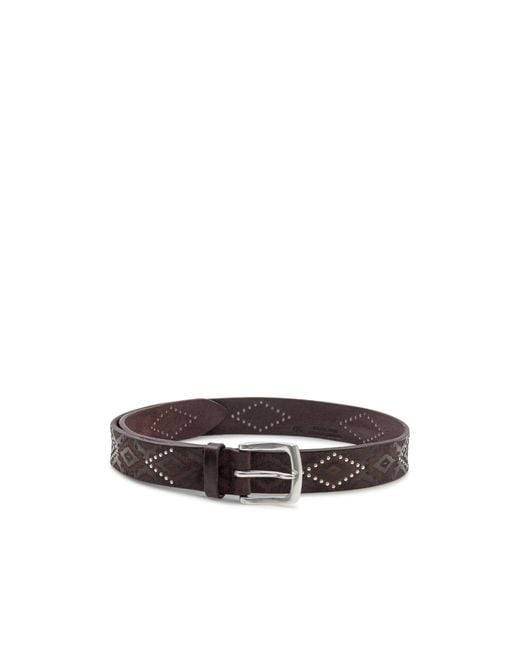 Orciani White Studded Pattern Belt for men