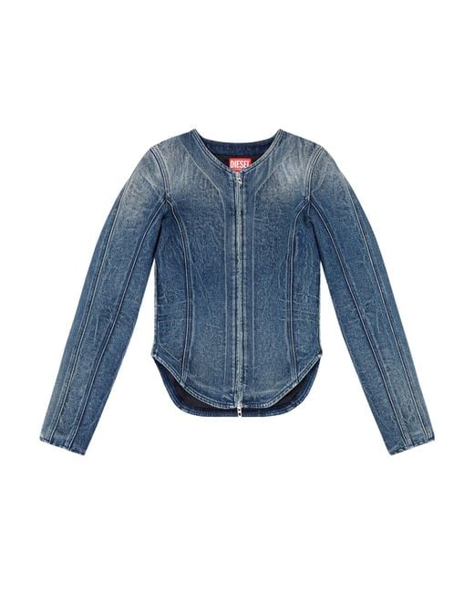 DIESEL Blue Zip-Up Denim Jacket