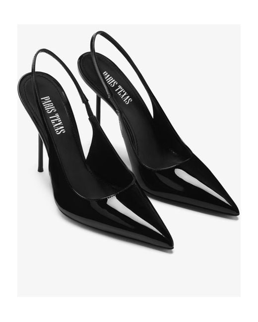 Paris Texas Black Lidia Slingback Pumps