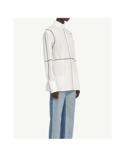 MM6 by Maison Margiela Natural Panelled Long Sleeved Shirt