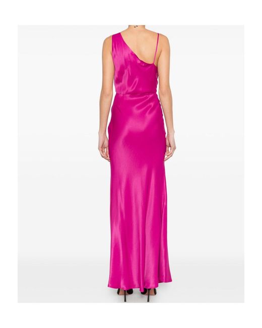 Twinset Pink Asymmetric Long Dress