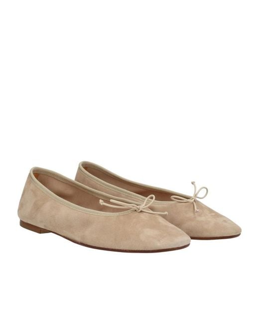 Aeyde Natural Tie-Detail Ballet Flats
