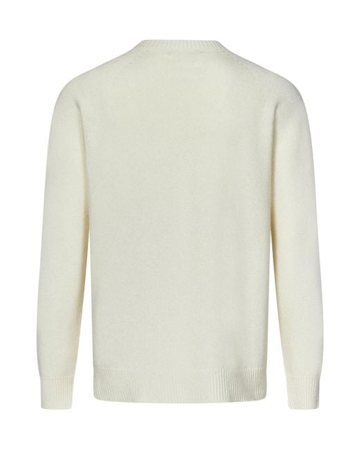 Jil Sander White Crewneck Knitted Jumper for men