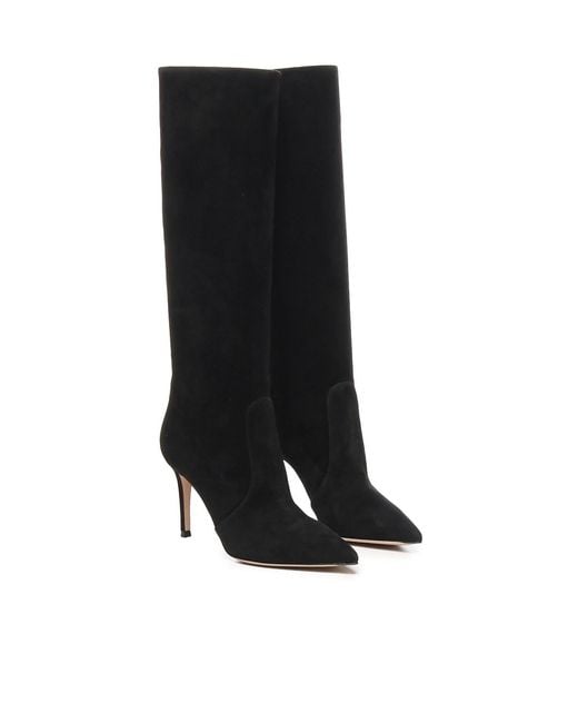 Gianvito Rossi Black Pointed Toe High Heeled Boots
