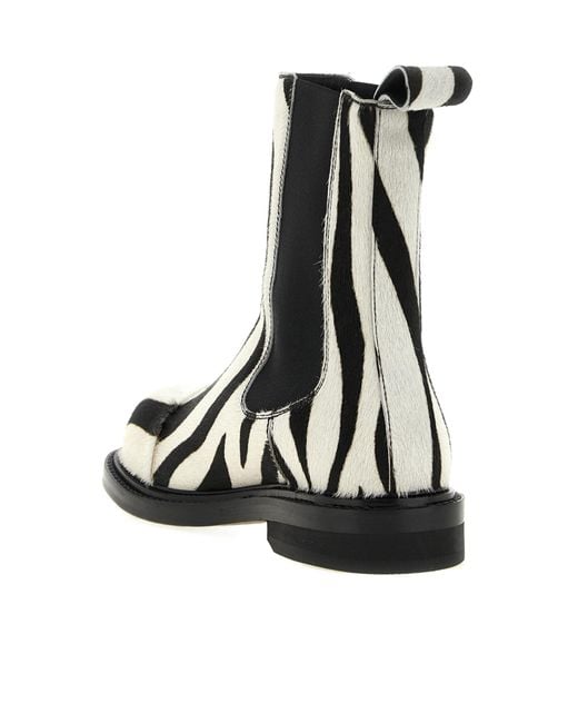 Moschino Black Zebra-Print Ankle Boots
