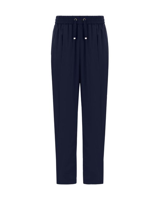 Herno Blue Lightweight Drawstring Cropped Trousers