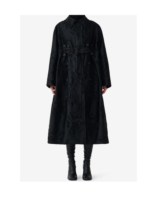 Fabiana Filippi Black Long-Sleeved Trench Coat