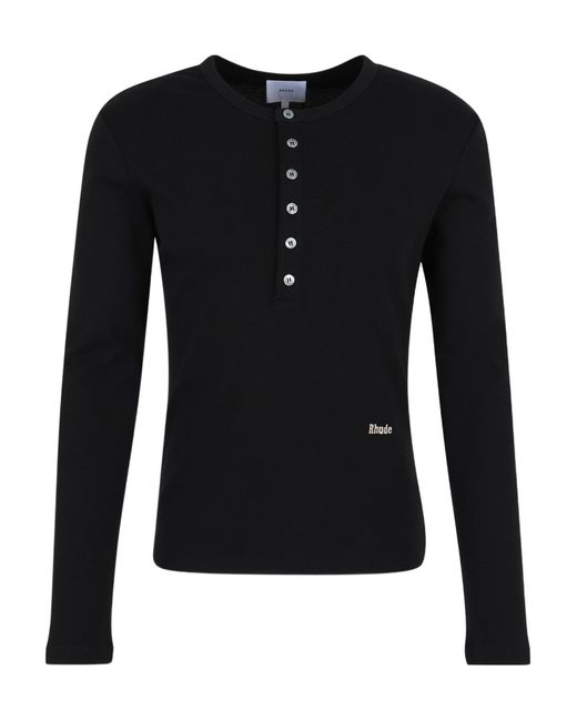 Rhude Black Long Sleeve T-Shirt for men
