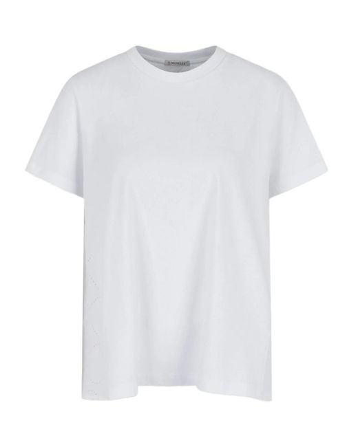 Moncler White Round-Neck Short-Sleeved T-Shirt