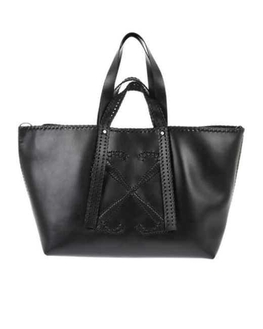 Off-White c/o Virgil Abloh Black Day Off Leather Tote Bag