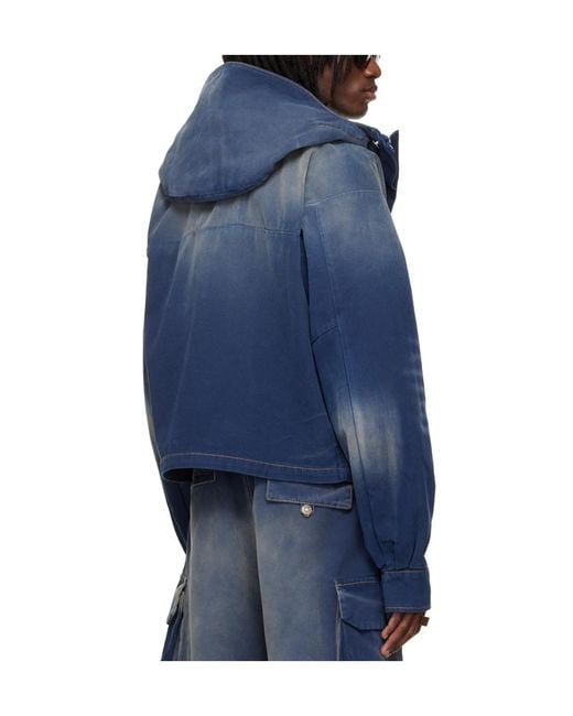 424 Blue Faded Hooded Jacket for men