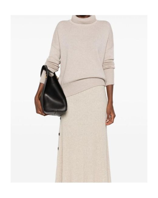Lisa Yang White Heidi Turtle-Neck Sweater