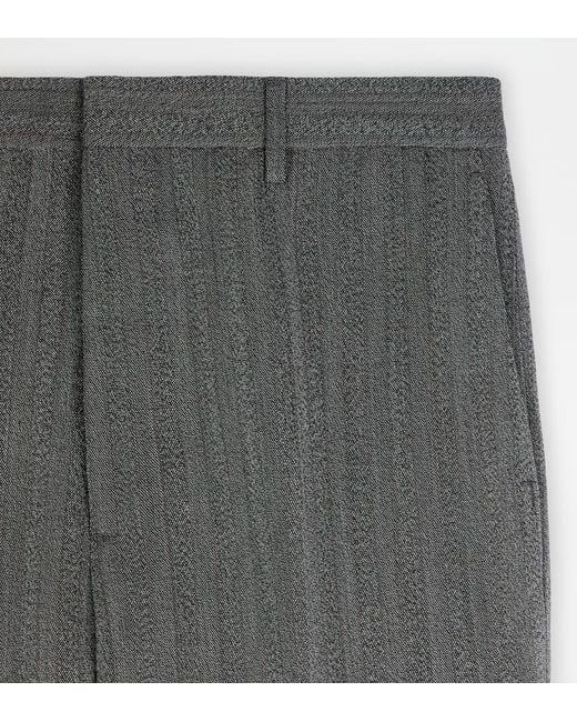 Tod's Gray Pinstripe Trousers for men