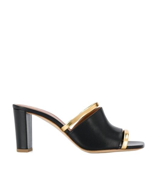 Malone Souliers Black Logo High-Heeled Sandals