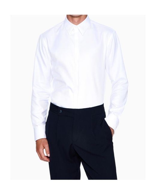 Giorgio Armani White Long-Sleeve Button-Up Shirt for men