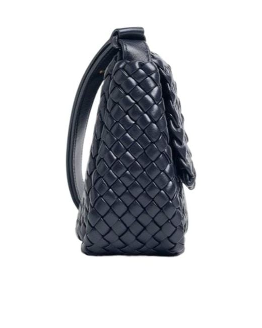 Bottega Veneta Blue Small Cobble Shoulder Bag