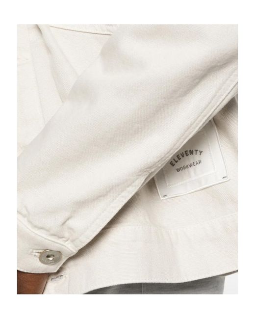 Eleventy White Flap-Pocket Jacket for men