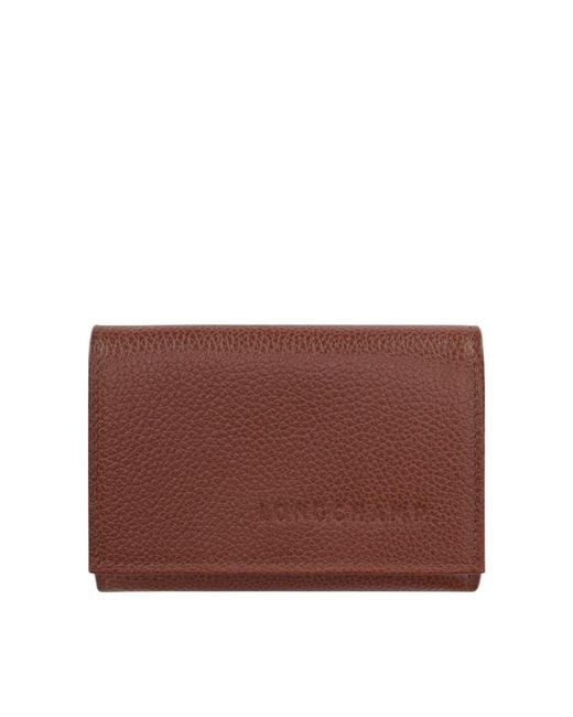 Longchamp Red Compact Leather Wallet for men