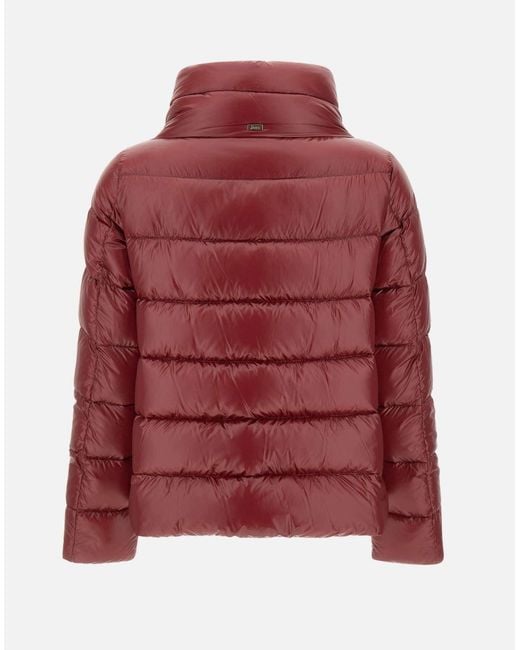 Herno Red Quilted High-Neck Padded Jacket