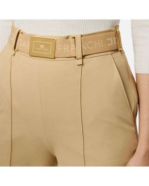 Elisabetta Franchi Natural Belt Shorts