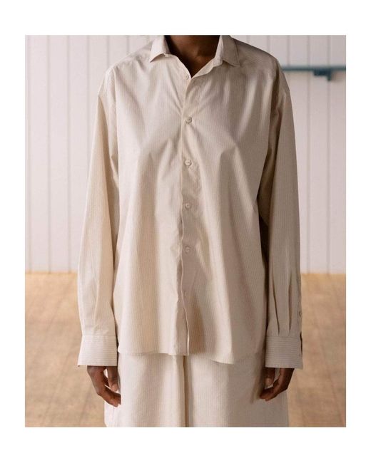 Baserange White Claude Striped Shirt