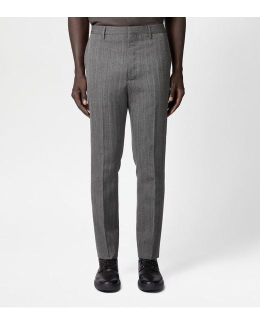 Tod's Gray Pinstripe Trousers for men