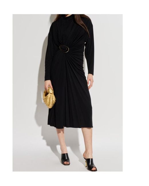 Bottega Veneta Black Crepe Viscose Jersey Dress
