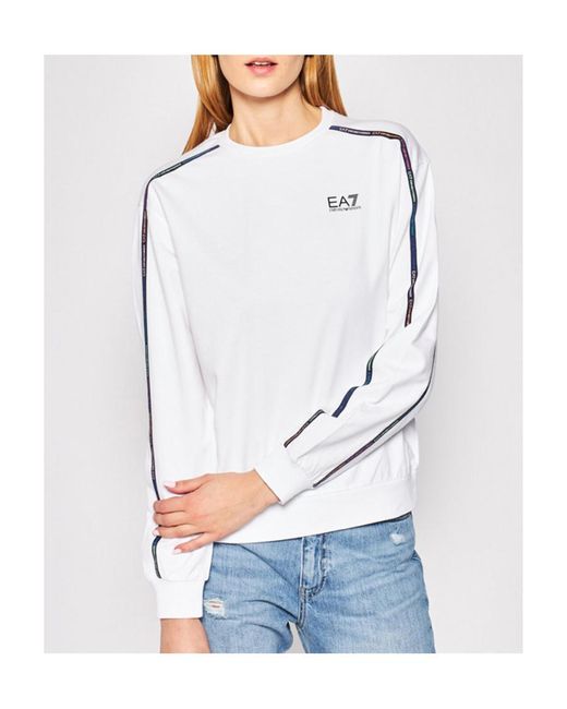 Emporio Armani White Logo Round-Necked Sweater