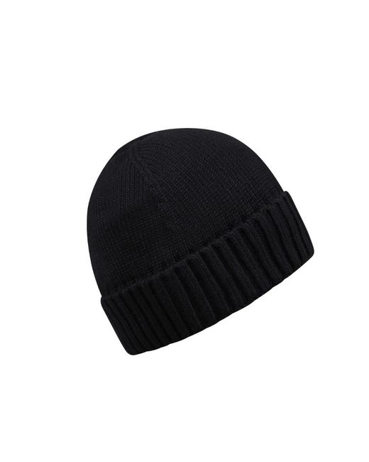 Stone Island Black Junior Logo Patch Knitted Beanie