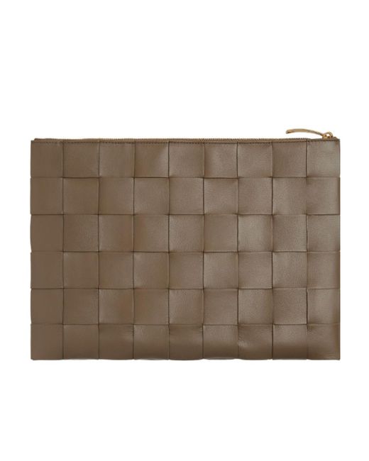 Bottega Veneta Brown Large Cassette Flat Pouch