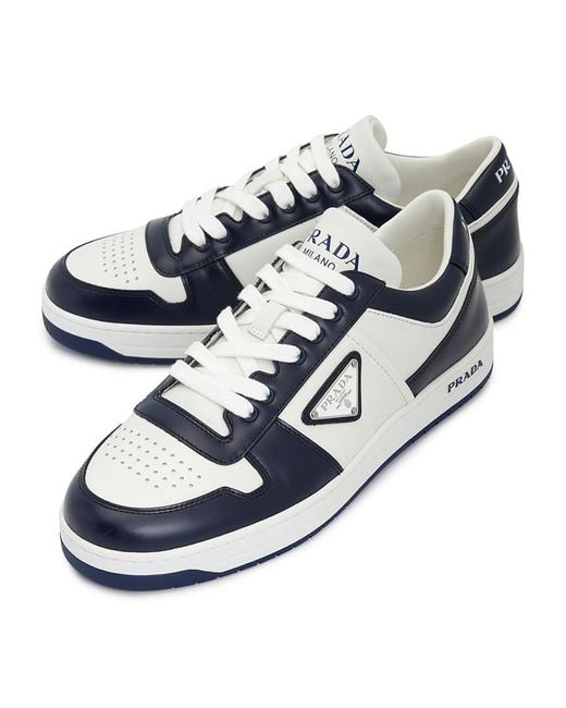 Prada Blue Downtown Lace-Up Sneakers for men