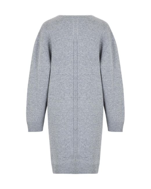 Fabiana Filippi Gray V-Neck Knit Dress