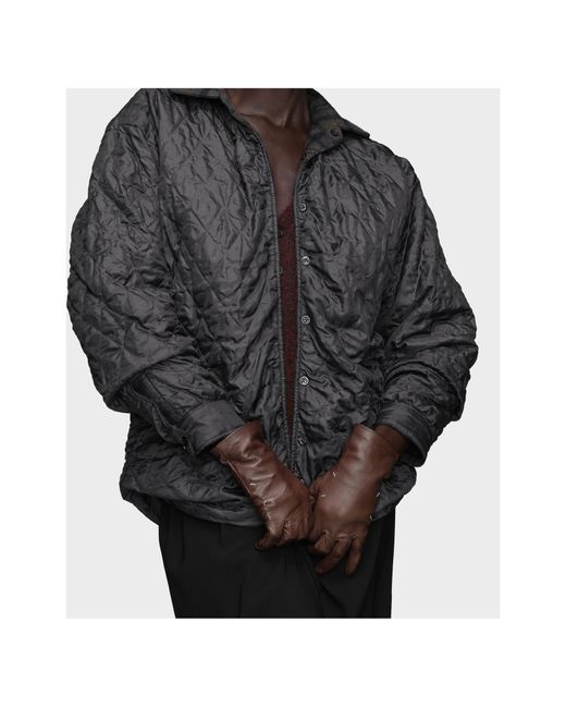 Maison Margiela Gray Buttoned Quilted Jacket