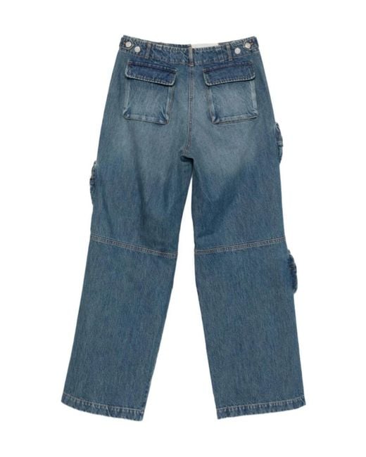 Coperni Blue Flap-Pocket Cotton Jeans