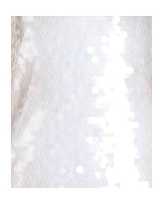 Sportmax White Two-Tone Sequin Dress