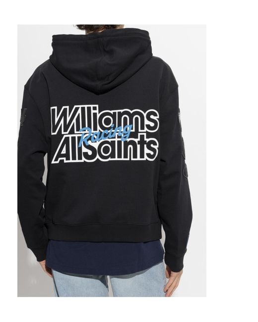 AllSaints Black Apex Zip-Up Hoodie for men